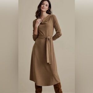 Soft Surroundings Paula belted dress in brown size medium